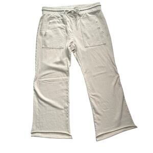 Mate Pants Women’s Size L White Split Hem 100% GOTS Certified Organic Cotton